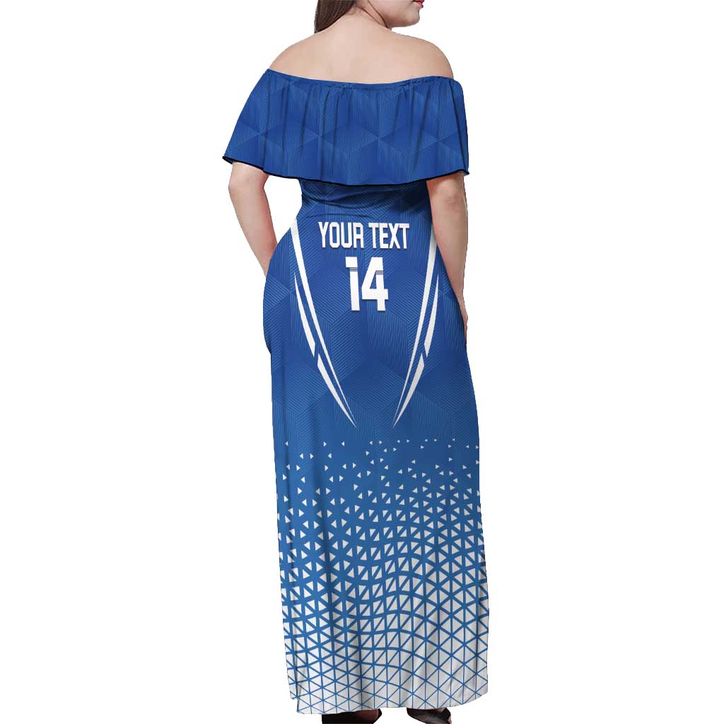 Custom Estonia Football Off Shoulder Maxi Dress Come One Kalevipojad