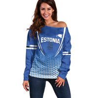 Custom Estonia Football Off Shoulder Sweater Come One Kalevipojad