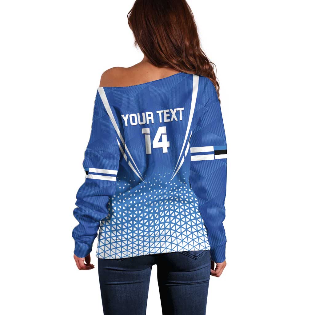 Custom Estonia Football Off Shoulder Sweater Come One Kalevipojad