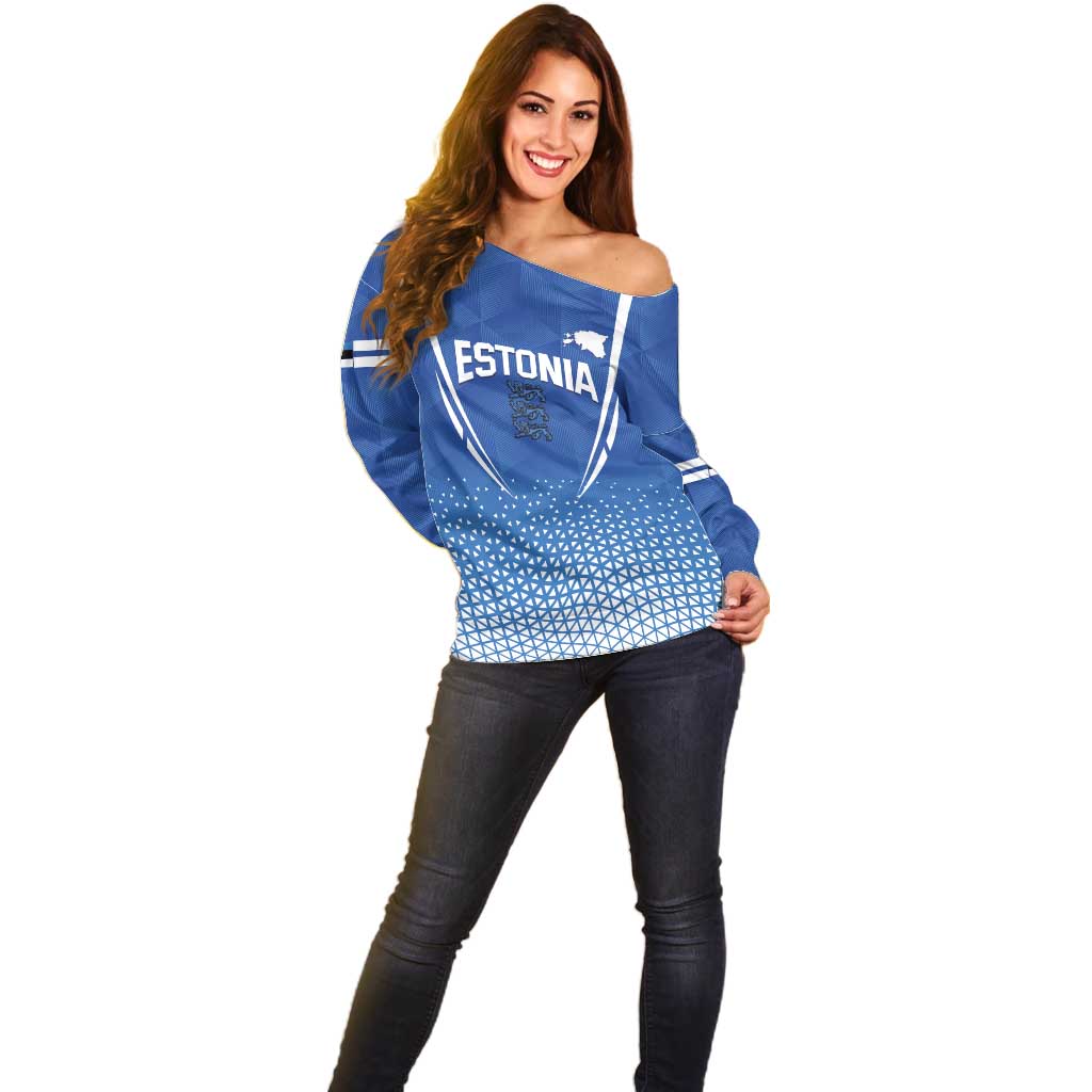 Custom Estonia Football Off Shoulder Sweater Come One Kalevipojad