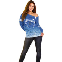 Custom Estonia Football Off Shoulder Sweater Come One Kalevipojad