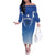 Custom Estonia Football Off The Shoulder Long Sleeve Dress Come One Kalevipojad