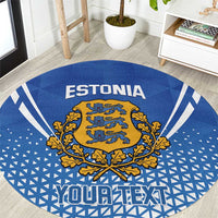 Custom Estonia Football Round Carpet Come One Kalevipojad