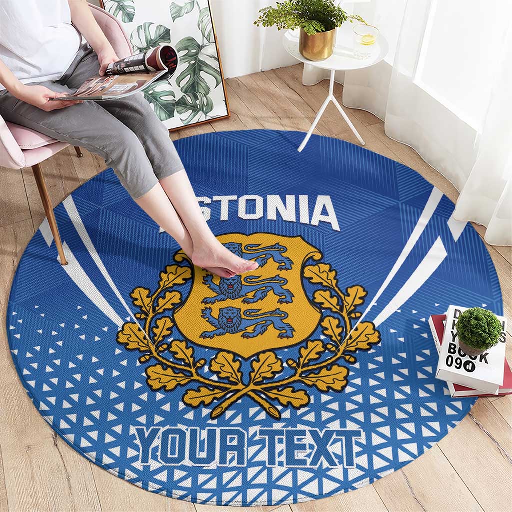 Custom Estonia Football Round Carpet Come One Kalevipojad