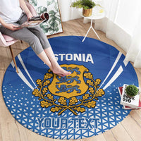 Custom Estonia Football Round Carpet Come One Kalevipojad