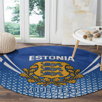 Custom Estonia Football Round Carpet Come One Kalevipojad