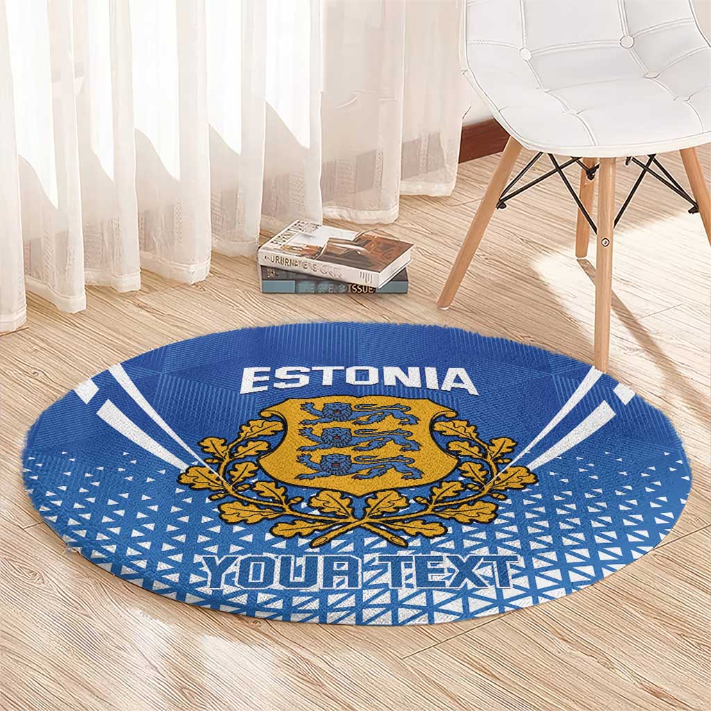 Custom Estonia Football Round Carpet Come One Kalevipojad