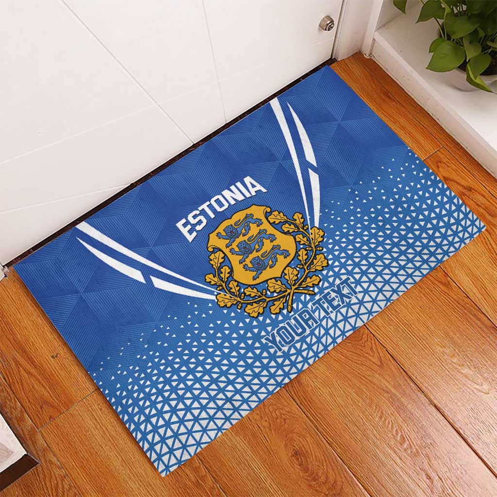Custom Estonia Football Rubber Doormat Come One Kalevipojad