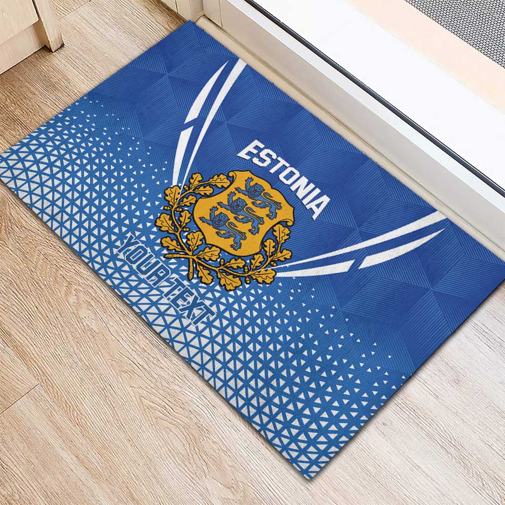 Custom Estonia Football Rubber Doormat Come One Kalevipojad