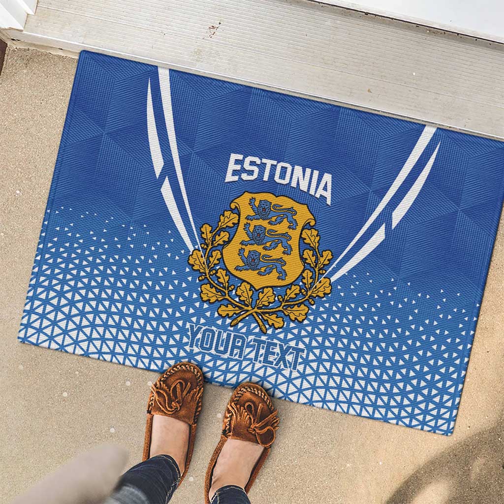 Custom Estonia Football Rubber Doormat Come One Kalevipojad