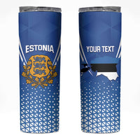 Custom Estonia Football Skinny Tumbler Come One Kalevipojad