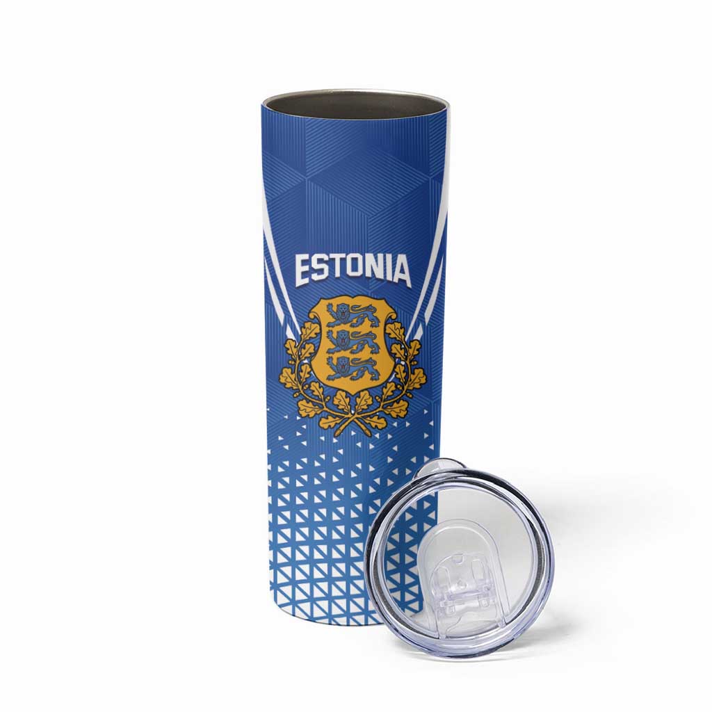 Custom Estonia Football Skinny Tumbler Come One Kalevipojad