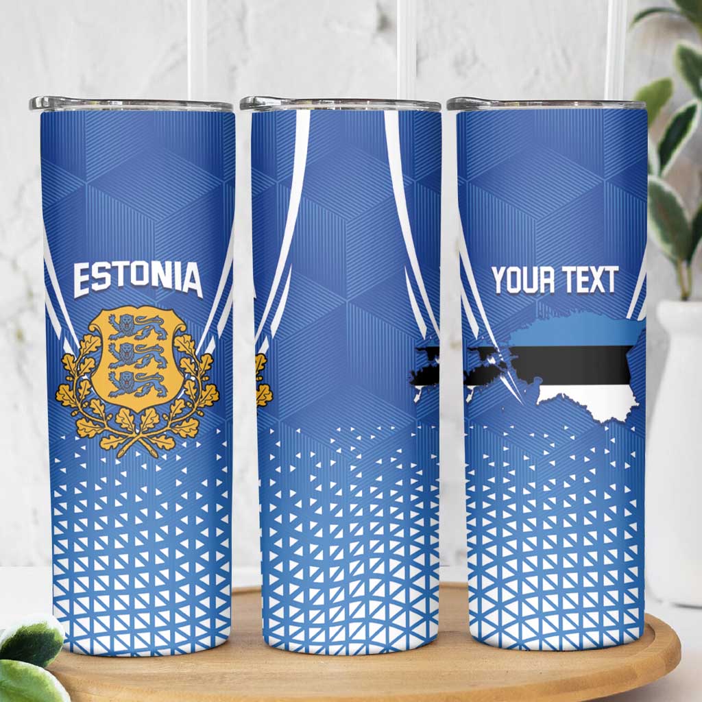 Custom Estonia Football Skinny Tumbler Come One Kalevipojad