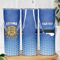 Custom Estonia Football Skinny Tumbler Come One Kalevipojad