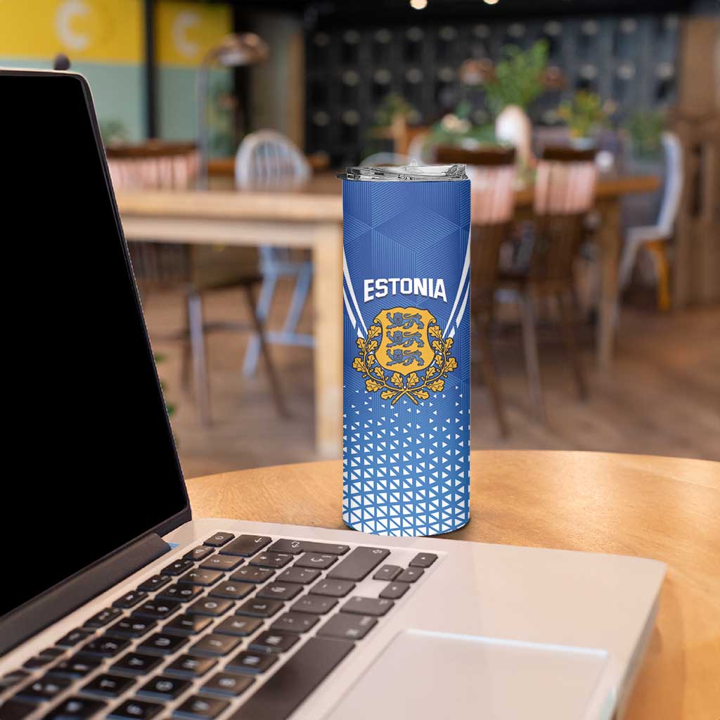 Custom Estonia Football Skinny Tumbler Come One Kalevipojad
