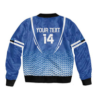 Custom Estonia Football Sleeve Zip Bomber Jacket Come One Kalevipojad