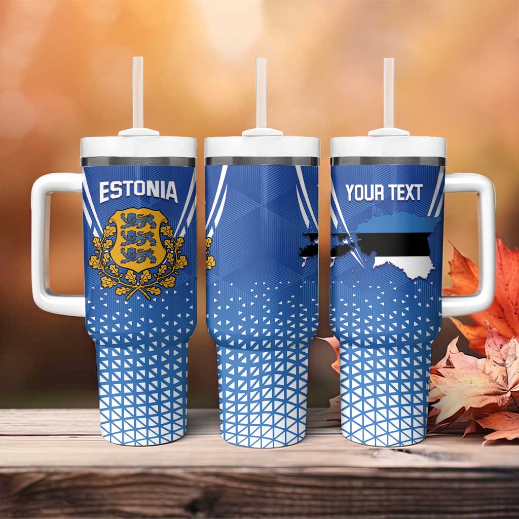 Custom Estonia Football Tumbler With Handle Come One Kalevipojad