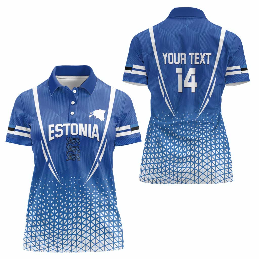 Custom Estonia Football Women Polo Shirt Come One Kalevipojad