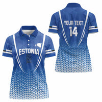 Custom Estonia Football Women Polo Shirt Come One Kalevipojad