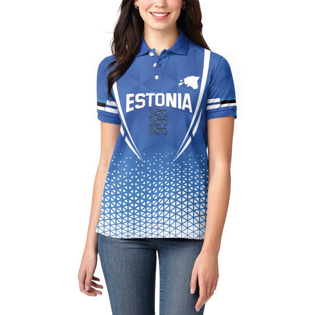 Custom Estonia Football Women Polo Shirt Come One Kalevipojad
