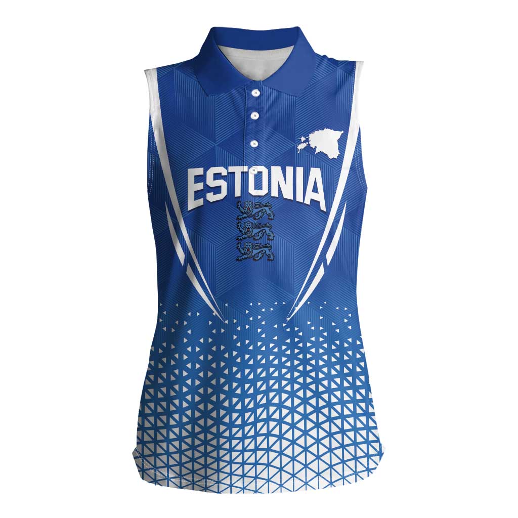 Custom Estonia Football Women Sleeveless Polo Shirt Come One Kalevipojad