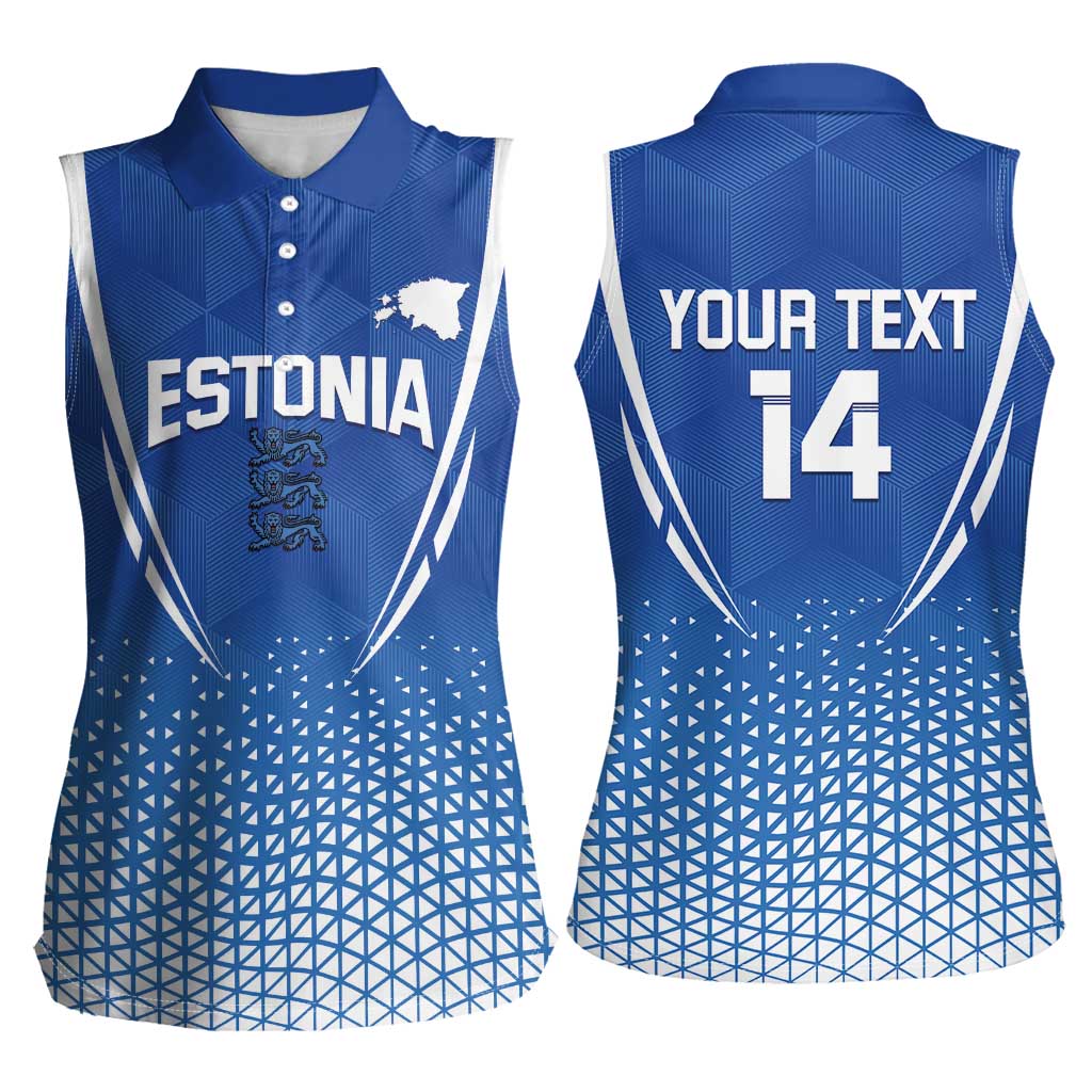 Custom Estonia Football Women Sleeveless Polo Shirt Come One Kalevipojad