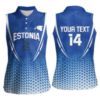 Custom Estonia Football Women Sleeveless Polo Shirt Come One Kalevipojad