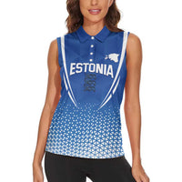 Custom Estonia Football Women Sleeveless Polo Shirt Come One Kalevipojad