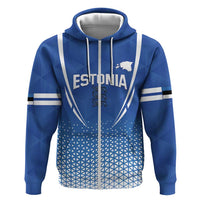 Custom Estonia Football Zip Hoodie Come One Kalevipojad