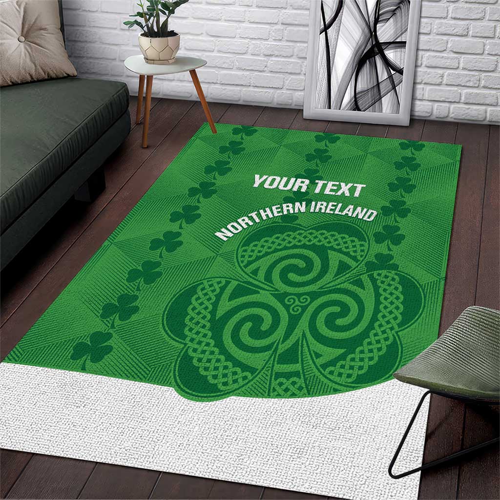 Custom Northern Ireland Area Rug Go Green and White Army