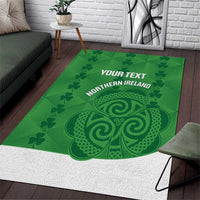 Custom Northern Ireland Area Rug Go Green and White Army