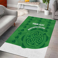 Custom Northern Ireland Area Rug Go Green and White Army