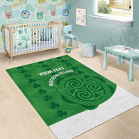 Custom Northern Ireland Area Rug Go Green and White Army