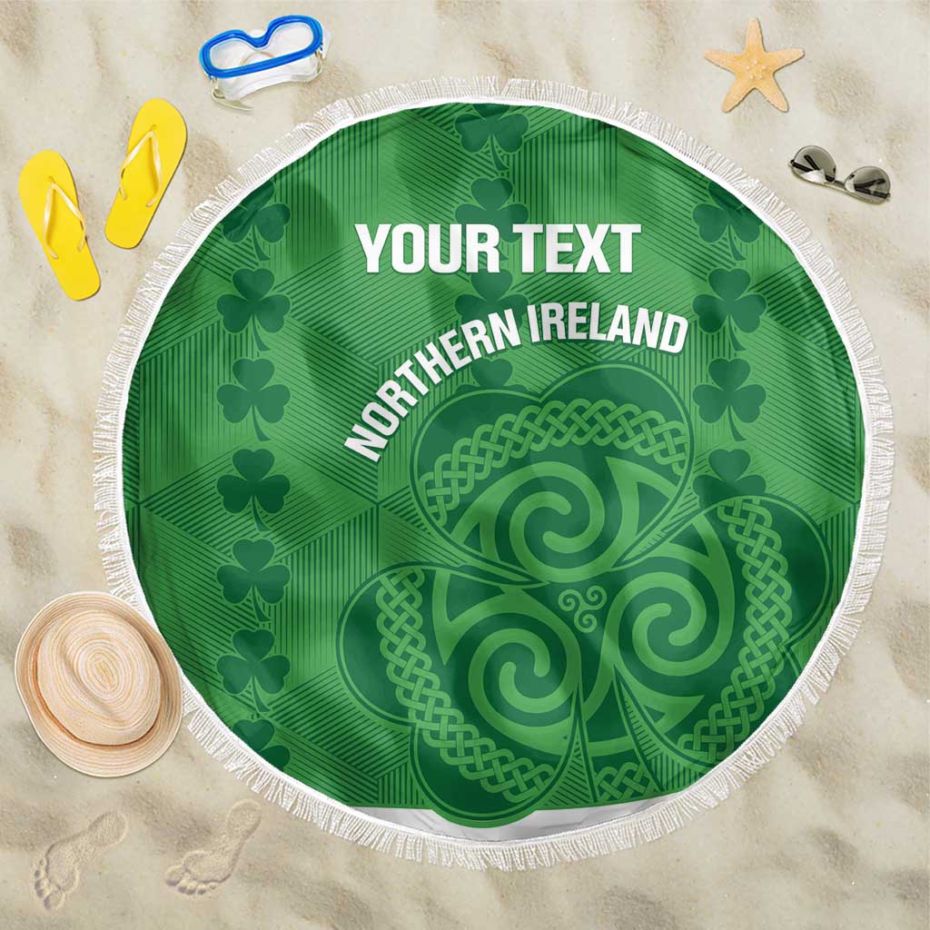 Custom Northern Ireland Beach Blanket Go Green and White Army