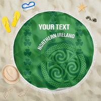 Custom Northern Ireland Beach Blanket Go Green and White Army