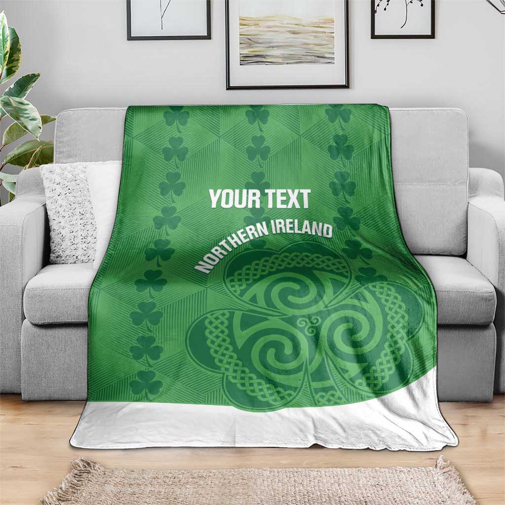 Custom Northern Ireland Blanket Go Green and White Army
