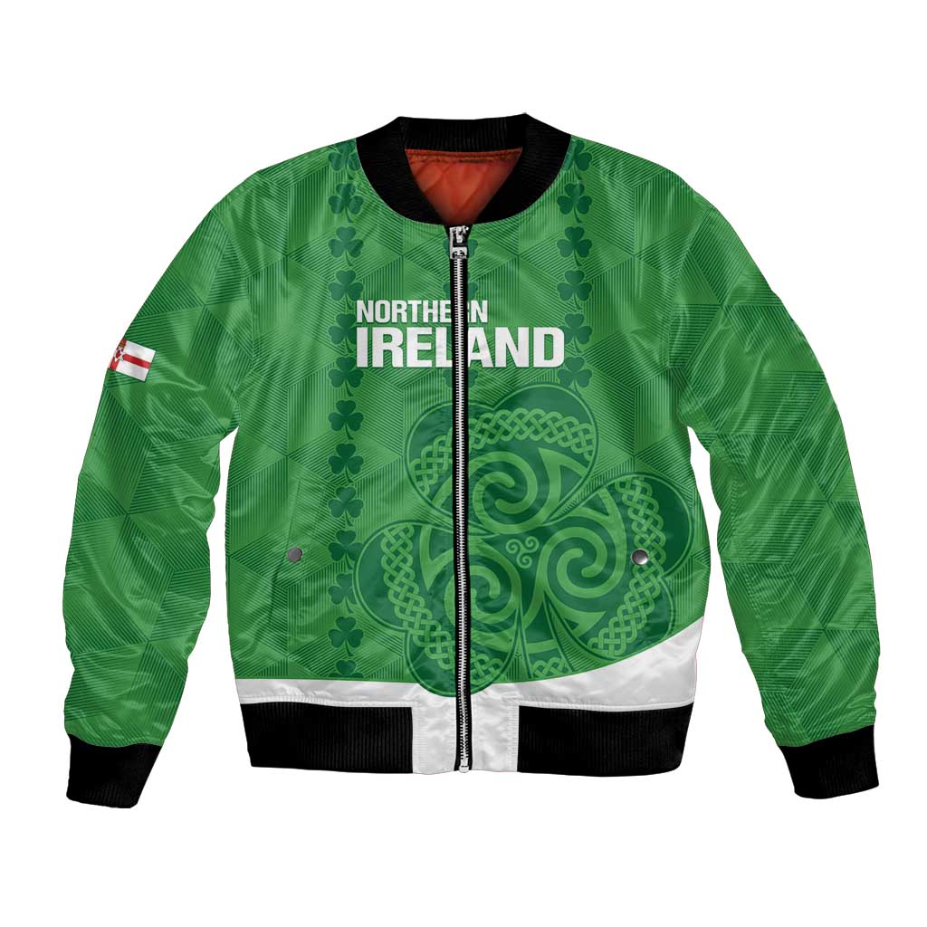 Custom Northern Ireland Bomber Jacket Go Green and White Army