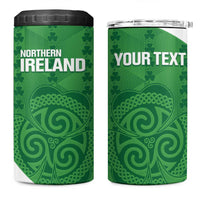 Custom Northern Ireland 4 in 1 Can Cooler Tumbler Go Green and White Army
