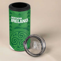 Custom Northern Ireland 4 in 1 Can Cooler Tumbler Go Green and White Army