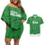 Custom Northern Ireland Couples Matching Off Shoulder Short Dress and Hawaiian Shirt Go Green and White Army