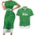 Custom Northern Ireland Couples Matching Short Sleeve Bodycon Dress and Hawaiian Shirt Go Green and White Army
