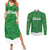 Custom Northern Ireland Couples Matching Summer Maxi Dress and Long Sleeve Button Shirt Go Green and White Army