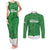 Custom Northern Ireland Couples Matching Tank Maxi Dress and Long Sleeve Button Shirt Go Green and White Army
