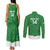 Custom Northern Ireland Couples Matching Tank Maxi Dress and Long Sleeve Button Shirt Go Green and White Army