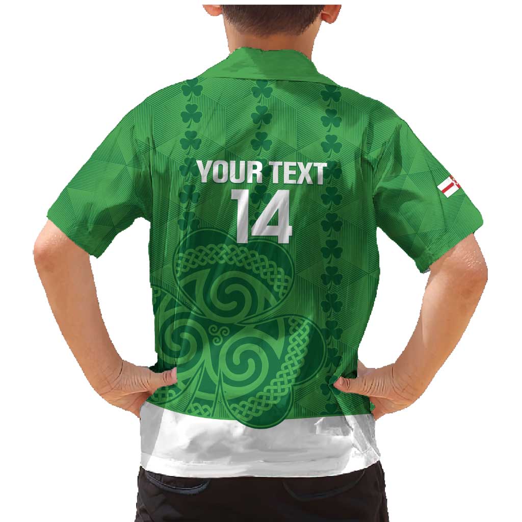 Custom Northern Ireland Family Matching Mermaid Dress and Hawaiian Shirt Go Green and White Army