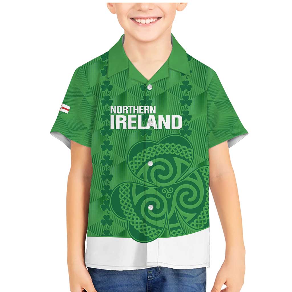 Custom Northern Ireland Family Matching Mermaid Dress and Hawaiian Shirt Go Green and White Army