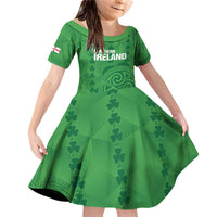 Custom Northern Ireland Family Matching Off Shoulder Short Dress and Hawaiian Shirt Go Green and White Army