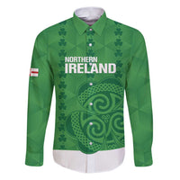 Custom Northern Ireland Family Matching Puletasi and Hawaiian Shirt Go Green and White Army