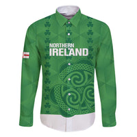 Custom Northern Ireland Family Matching Summer Maxi Dress and Hawaiian Shirt Go Green and White Army