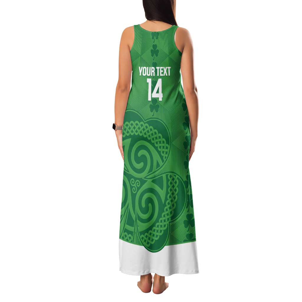 Custom Northern Ireland Family Matching Tank Maxi Dress and Hawaiian Shirt Go Green and White Army